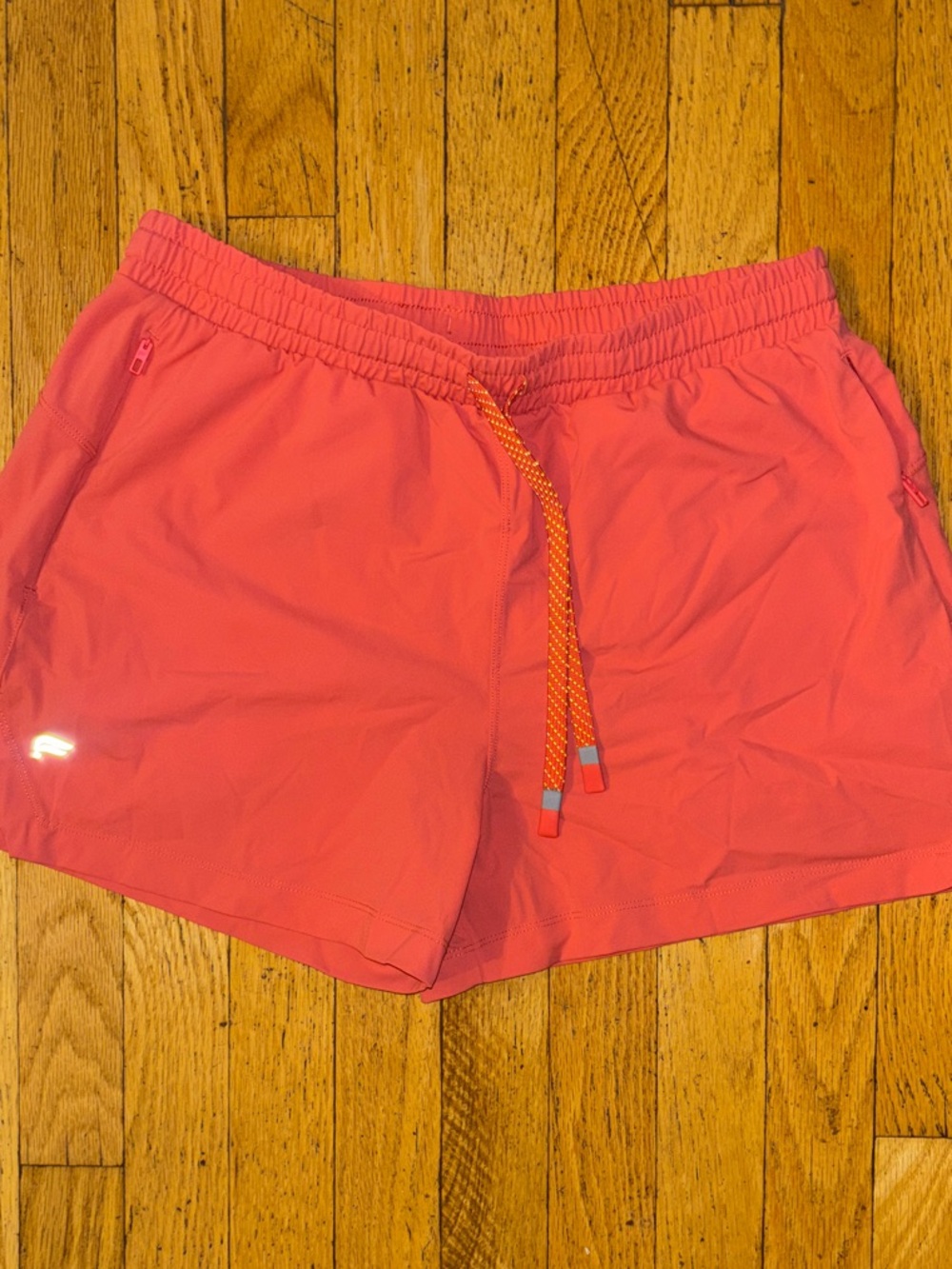 Fabletics Women’s Coral Pink Drawstring Athletic Workout Shorts - Medium